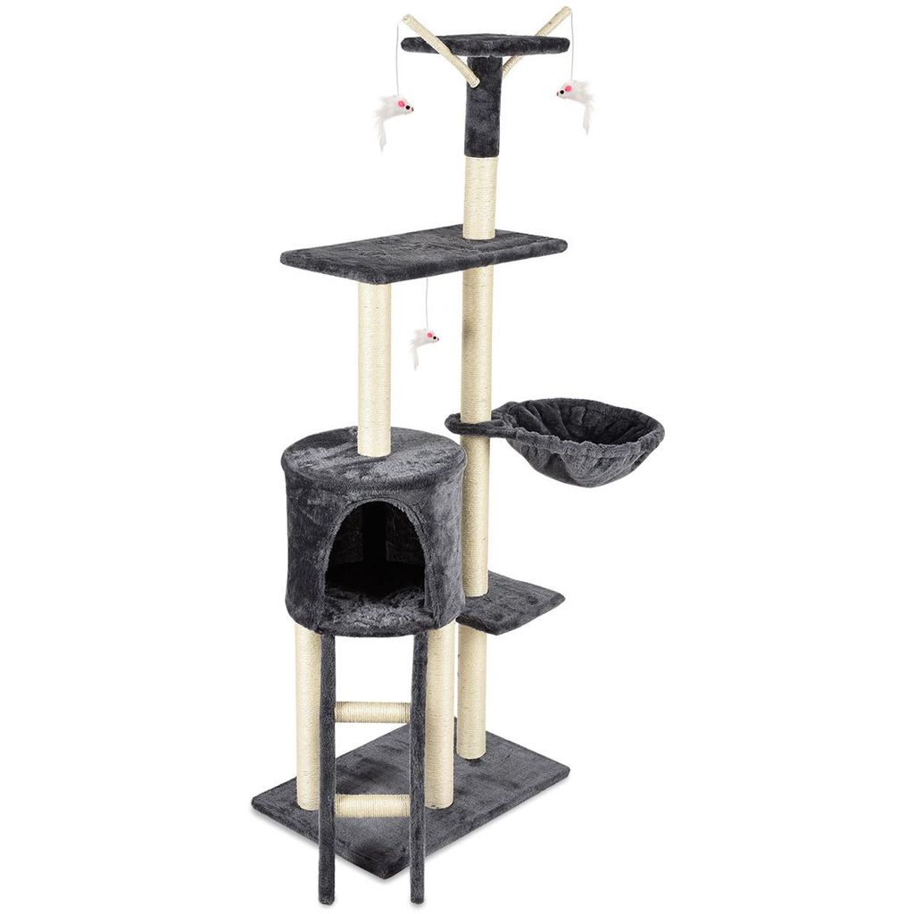 SEVICO Kratzbaum Spielbaum für Katzen Sisal große Katzen Kletterbaum 140 cm V47-SZ