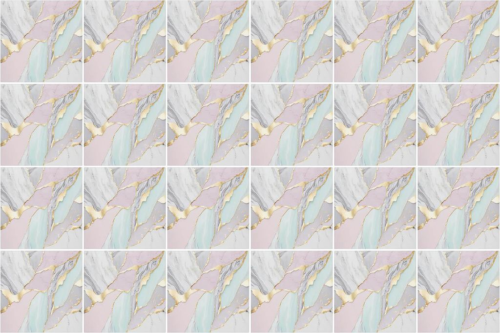 Fliesenaufkleber 20 x 20 cm – 24 Stück – Selbstklebend – Wasserfest – Pflegeleicht – Hitzebeständig – Für Küche & Bad – Bunte Mur...