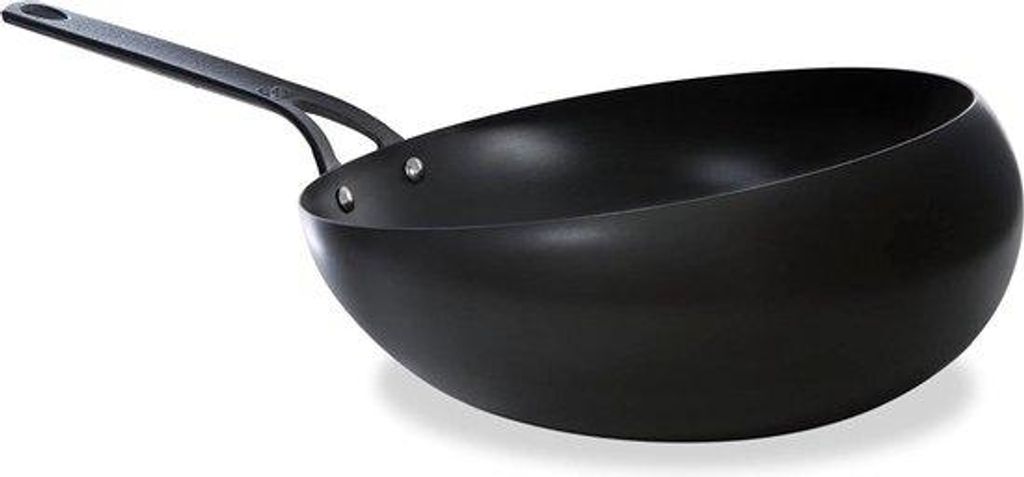 30cm Wokarang Speciaal Pan - Professioneel Zwart - Koolstofstaal - Oven- en Braadbestendig