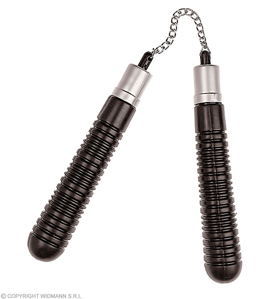 Nunchaku In Plastica Nera Da 19 Cm Per Carnevale – Arma Ninfa Giocattolo, Accessorio Costume Unisex