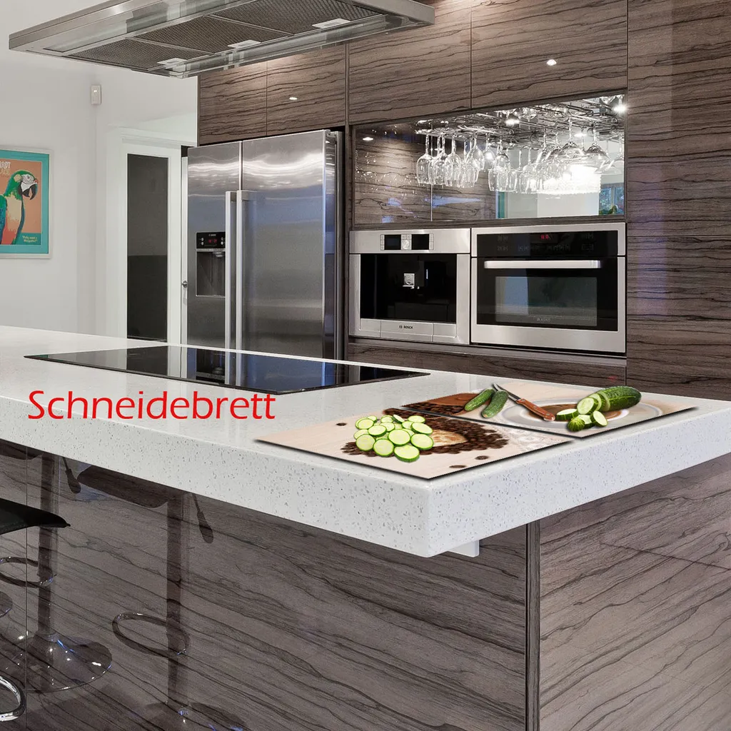 Coprifornelli Universale Vetro 2 Pezzi 40x52 Marrone | Paraschizzi Cucina - 14