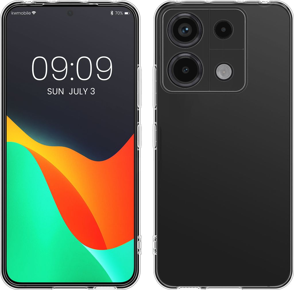 kwmobile Hülle kompatibel mit Xiaomi Redmi Note 13 Pro 5G / Poco X6 5G - Silikon Handyhülle transparent - Handy Case in Transparent