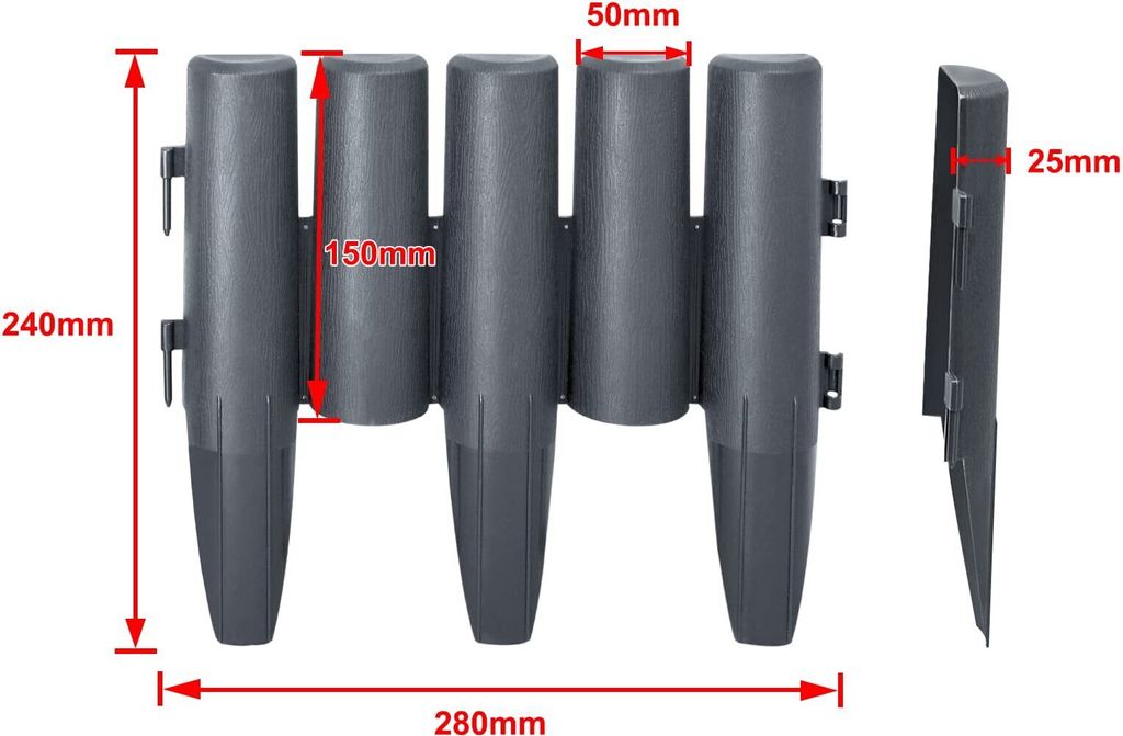 FIVMEN Bordure de pelouse synthétique 5,6m aspect bois Image du produit 