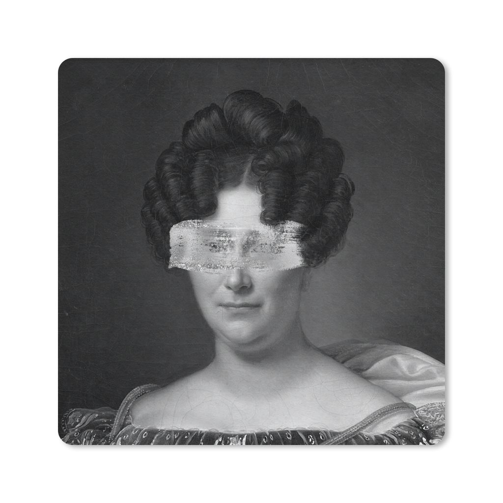 MuchoWow Mauspad Mousepad Johanna Henriette Engelen - Alexandre Jean Dubois Drahonet - Schwarz und Weiß 30x30 cm - Mousepads - Maus Mat - Pad - ...