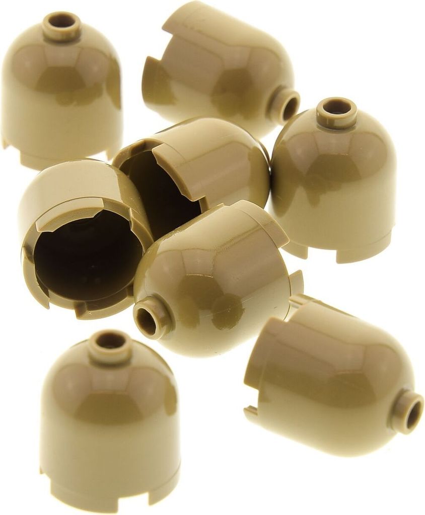 8x Lego Kuppel rund Stein 2x2x1 dunkel beige Dome Top 4558697 30151a