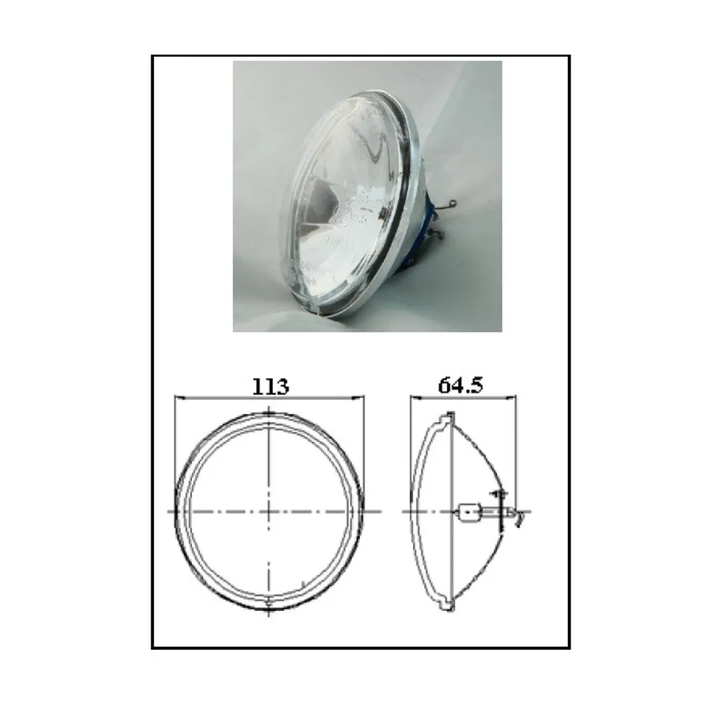 Phare additionnel longue portée 4,5 pouces 12V 55W insert universel