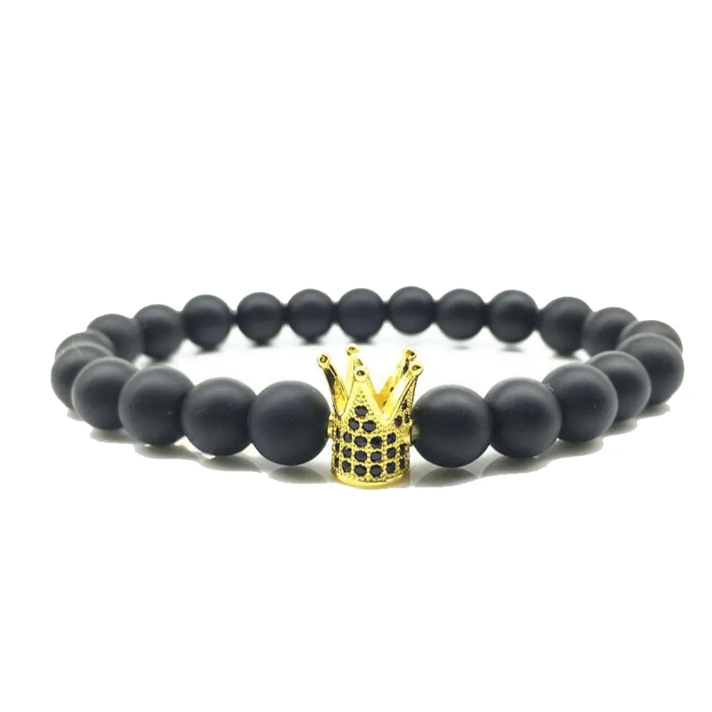 Idee Regalo: Bracciale Crown Nero e Oro con Box Esclusiva