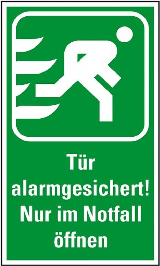 Dreifke Aufkleber I Rettungszeichen Tür alarmgesichert!..., praxisbewährt, F...