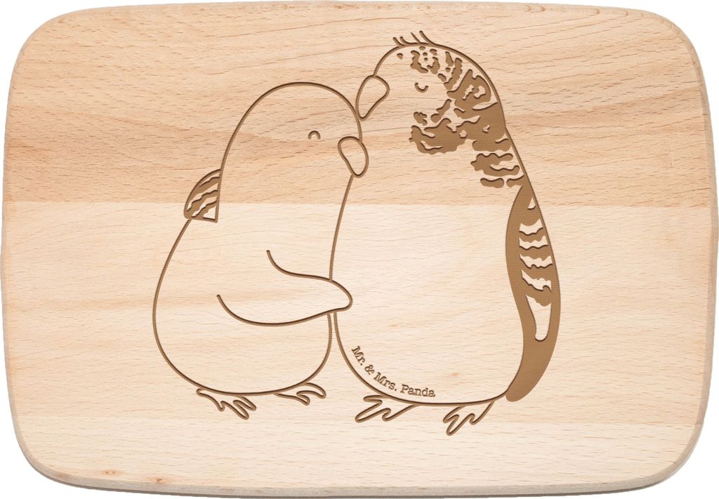 Mr. & Mrs. Panda Holz Schneidbrett Wellensittich Liebe - Transparent - Geschenk, Vertrauen, Frühstücksbrett, massivholzbrett, Freundin, Holzbrett...