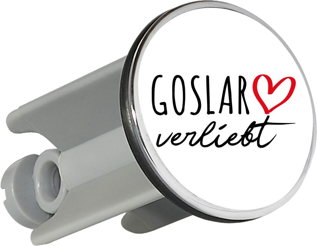 Huuraa Waschbeckenstöpsel Goslar verliebt 4cm höhenverstellbar Abflussstopfen Geschenkidee