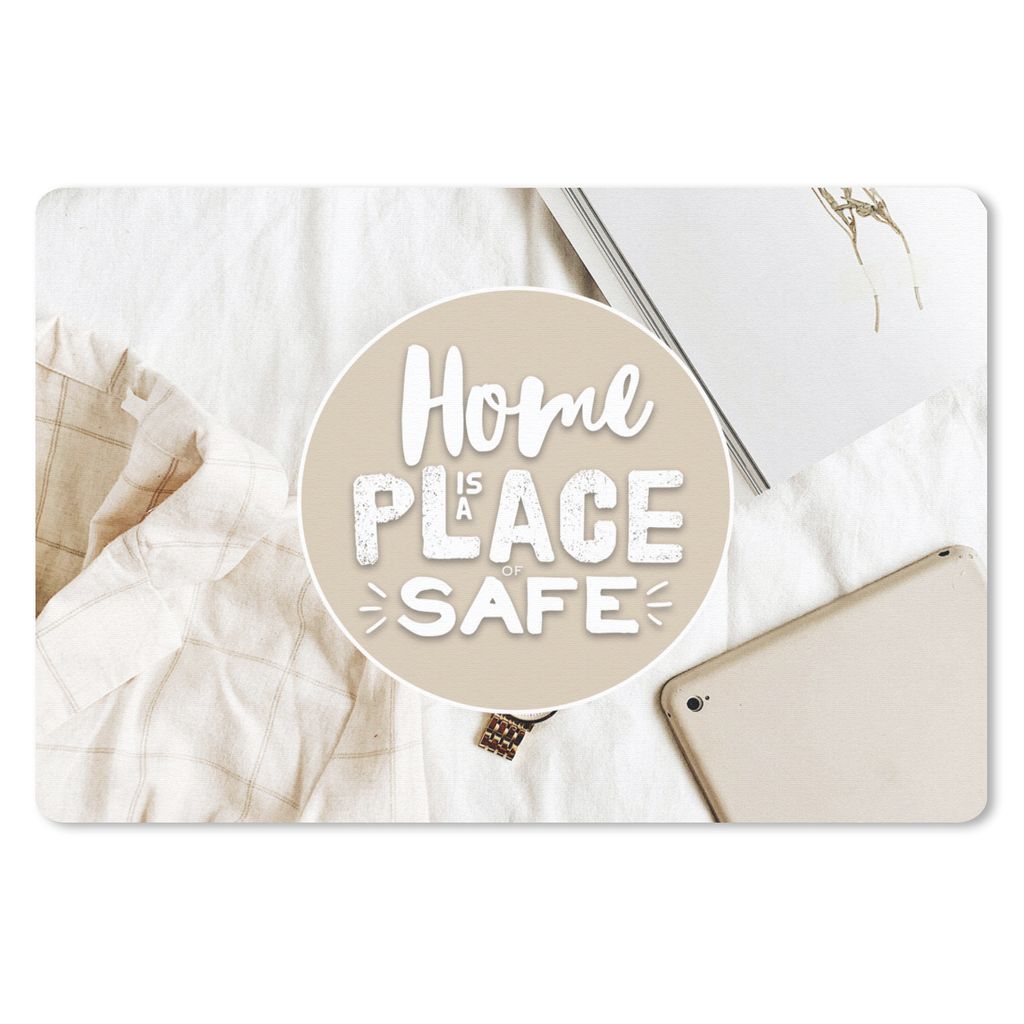 MuchoWow Mauspad Mousepad Sprichwörter - 'Das Zuhause ist ein Ort der Sicherheit' - Zitate 27x18 cm - Mousepads - Maus Mat - Pad - Mausunterlage...