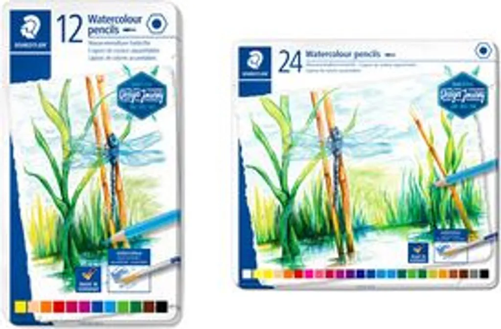 Crayons de Couleur Aquarelle 24 Pièces pour Dessin et Peinture d'Art