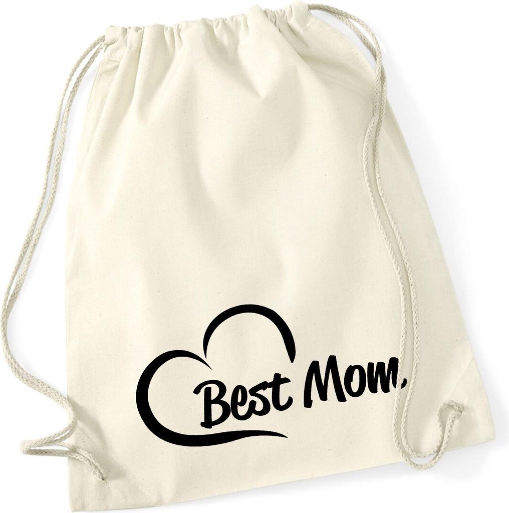 Huuraa Rucksack Best Mom Heart Geschenk 12 Liter Natural Baumwolle Best Mom Accessoire