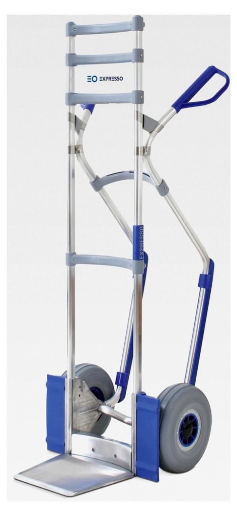 Vollmontierte Alu Sackkarre für Getränkekisten und Fässer / 250kg / Vollgummireifen / Schaufel L 24,5 x B 22 cm