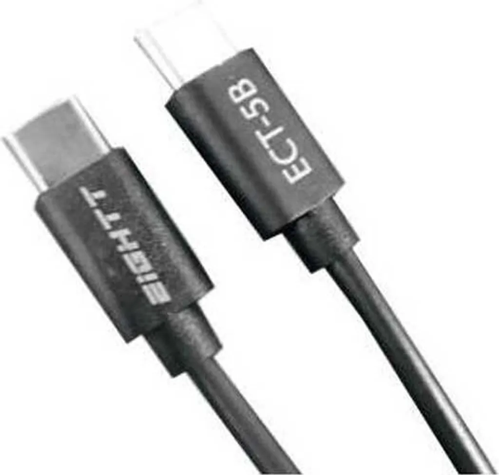 Câble USB-C rapide Eightt ECT-5B noir 1 m haute résistance solide