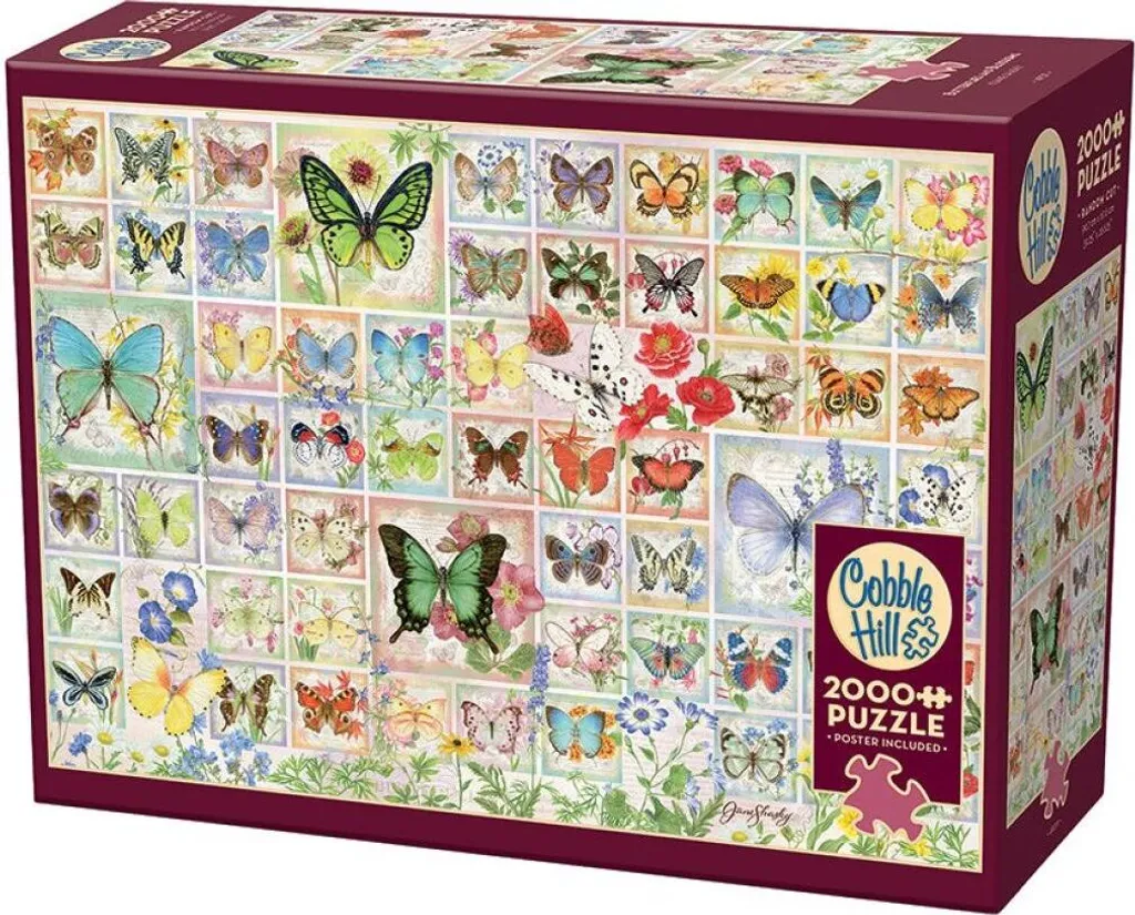 Puzzle 2000 pièces robuste Papillons et fleurs - Zéro reflet gênant