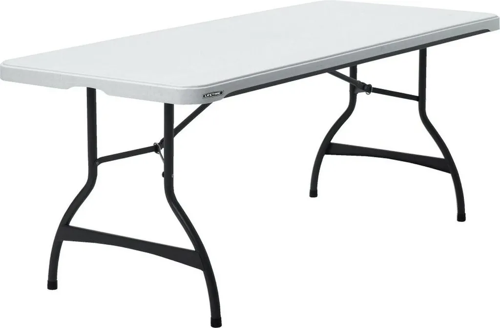 Tavolo Tavolo pieghevole Lifetime Bianco Acciaio Plastica 182 x 73,5 x 76 cm