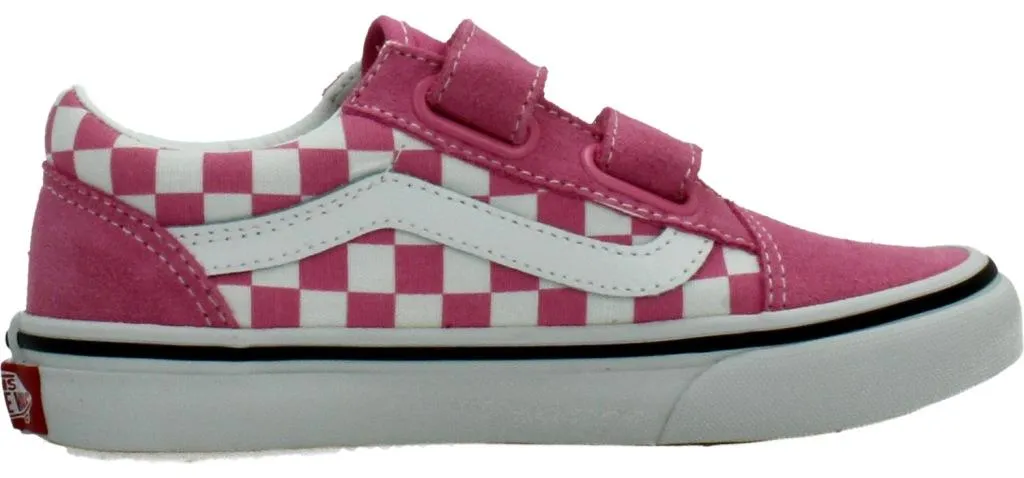 Vans Old Skool V Roses à Damier - Baskets Robustes avec Scratchs - 4