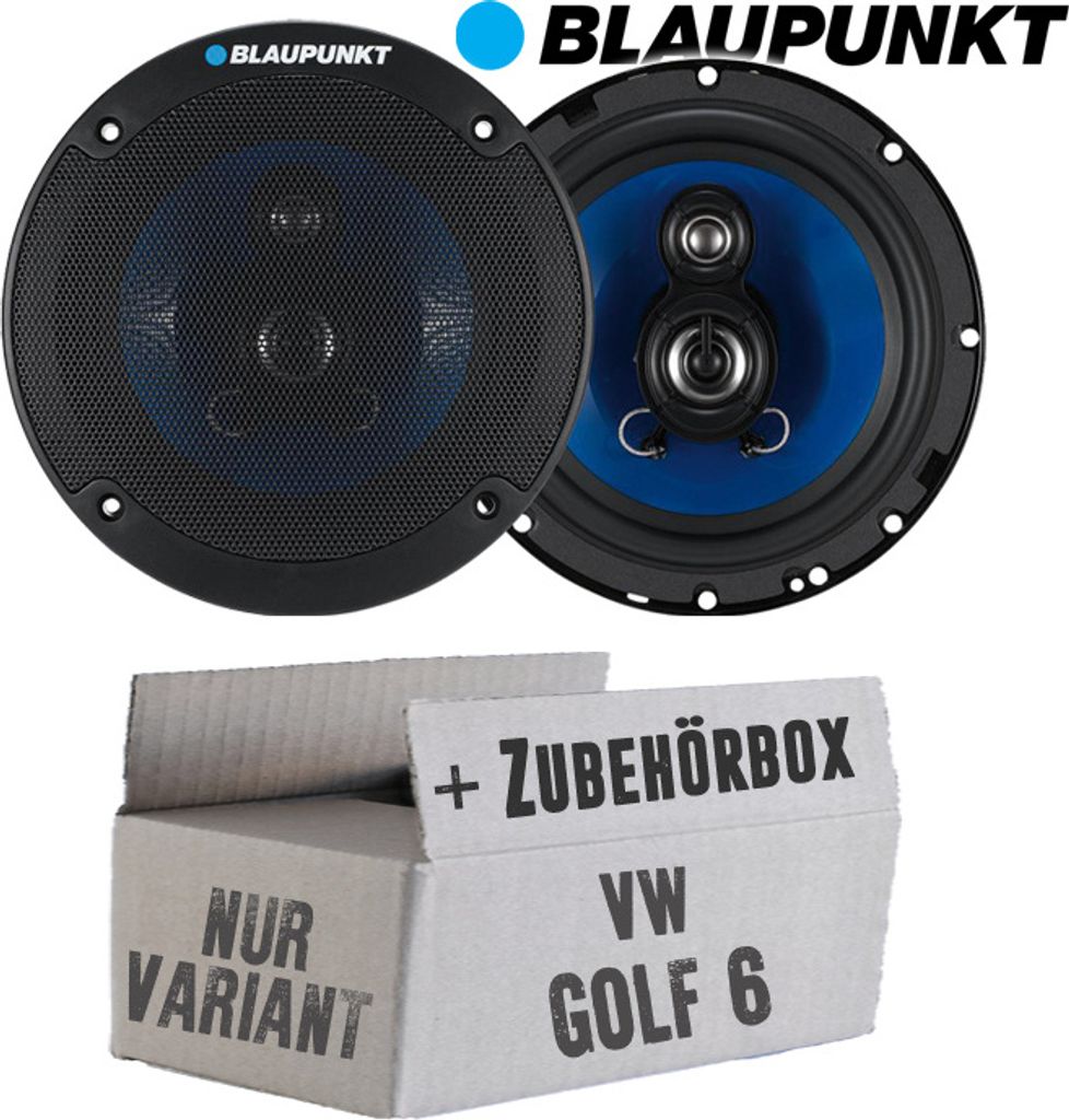 Lautsprecher Boxen Blaupunkt ICx663 - 16,5cm 3-Wege Auto Einbauzubehör - Einbauset passend für VW Golf 6 Variant Front - justSOUND