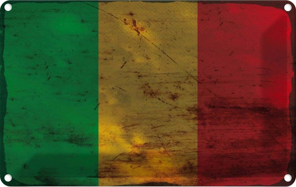 vianmo Blechschild 20x30 cm Mali Rost Flagge Fahne Wappen