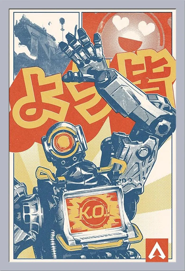 Poster Pathfinder Manga Apex Legends con Cornice Argento Shinsuke 61x91