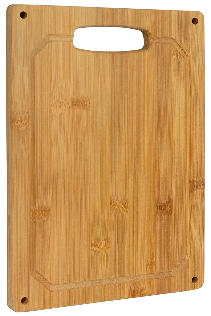 Petite planche à découper pour fruits et légumes en bambou avec rigole jus