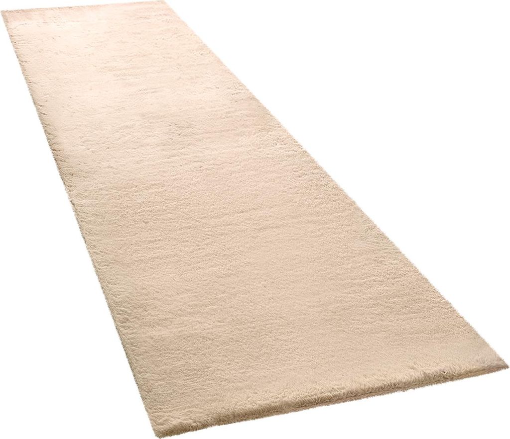 Hochflor Teppich Wohnzimmer Kunstfell Super Soft Einfarbig Grösse 80x300 cm