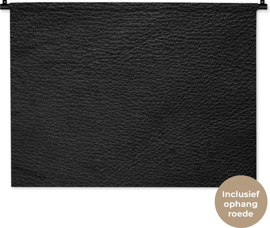 MuchoWow Wandteppich Wandbehang Leder - Lederoptik - Schwarz - Grau 90x67.5 cm Tapisserie Dekoration Wandtuch - Fototeppich - Wand-Skulpturen