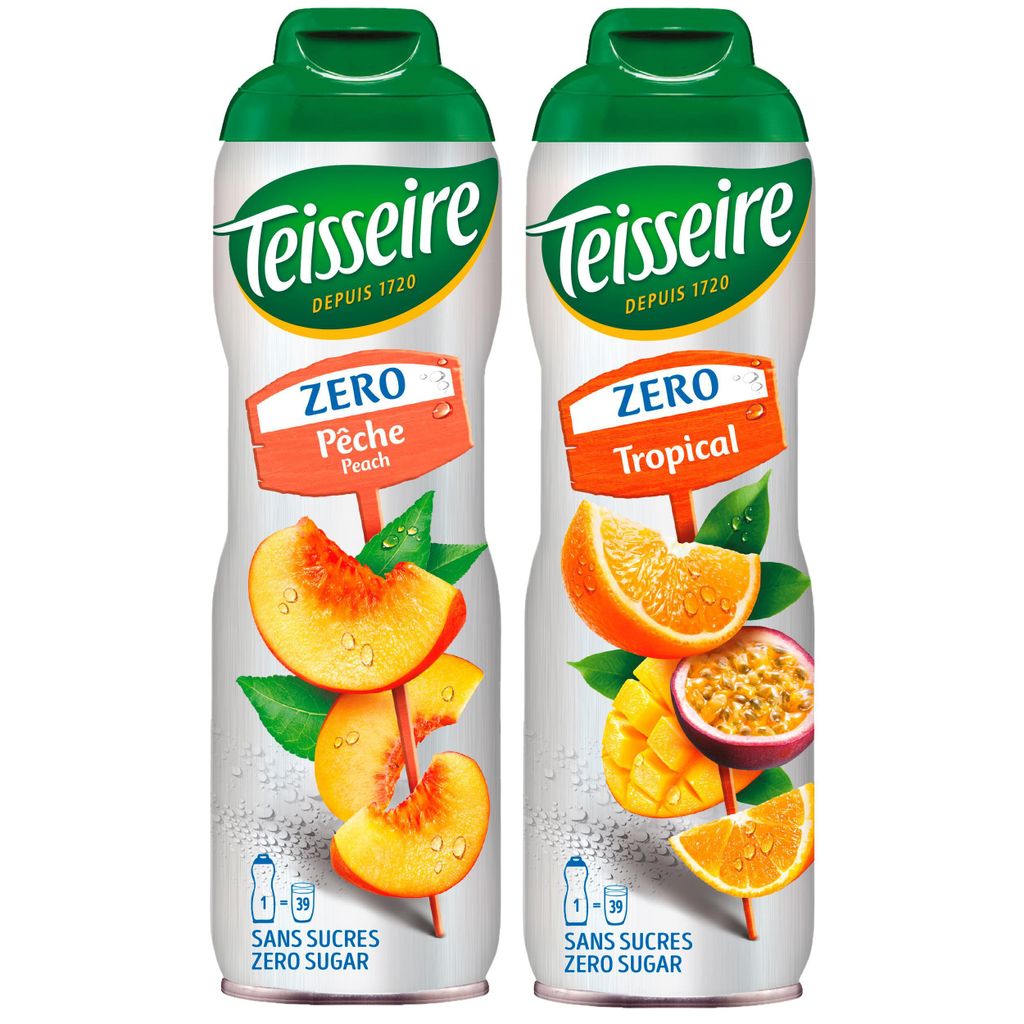 Teisseire Sirup Zero Pfirsich & Tropical je 600ml - Produktbild 