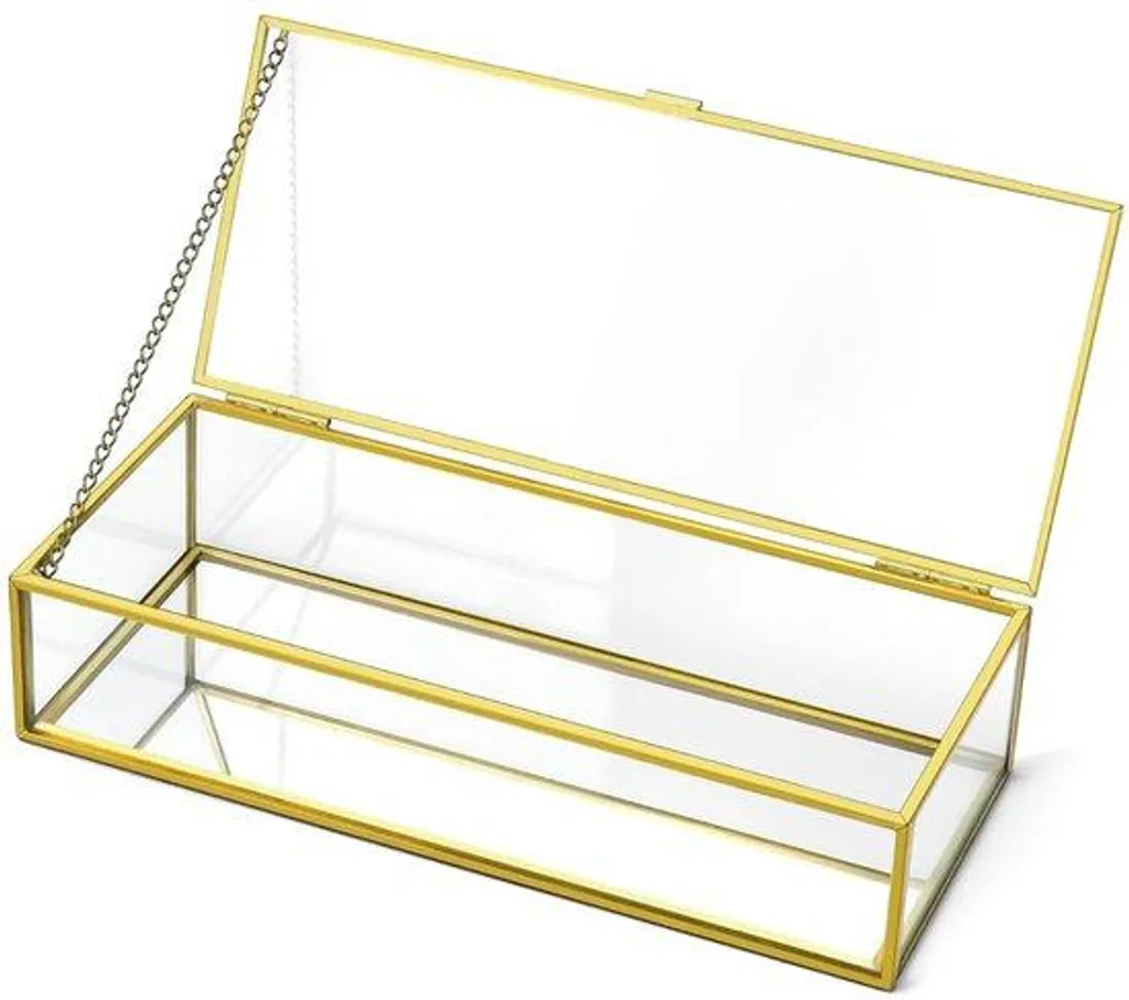 Vitrine vintage en verre clair avec couvercle pour rangement - 1 pce