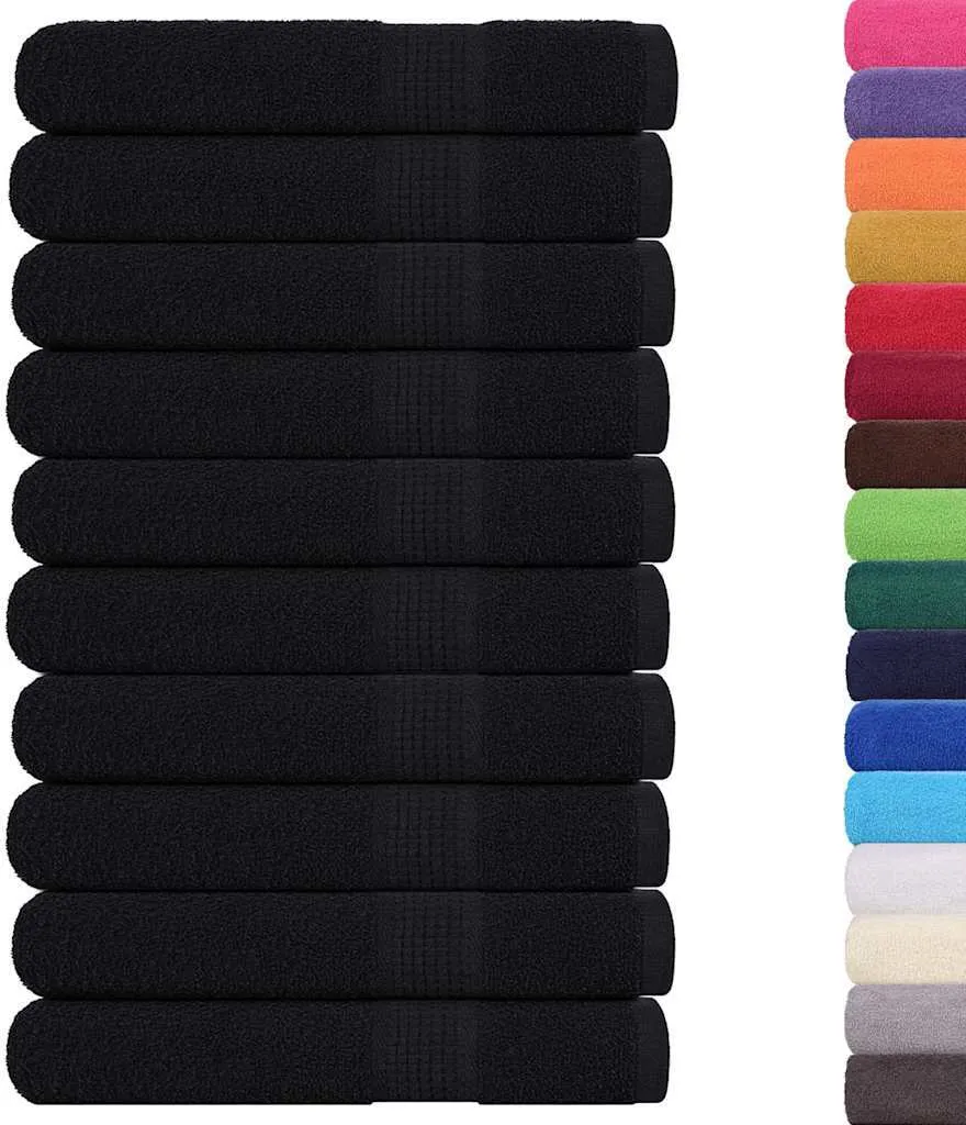 Set 10 Teli Maxi 80x200 cm Nero vidaXL | 100% Cotone Sauna & Sport
