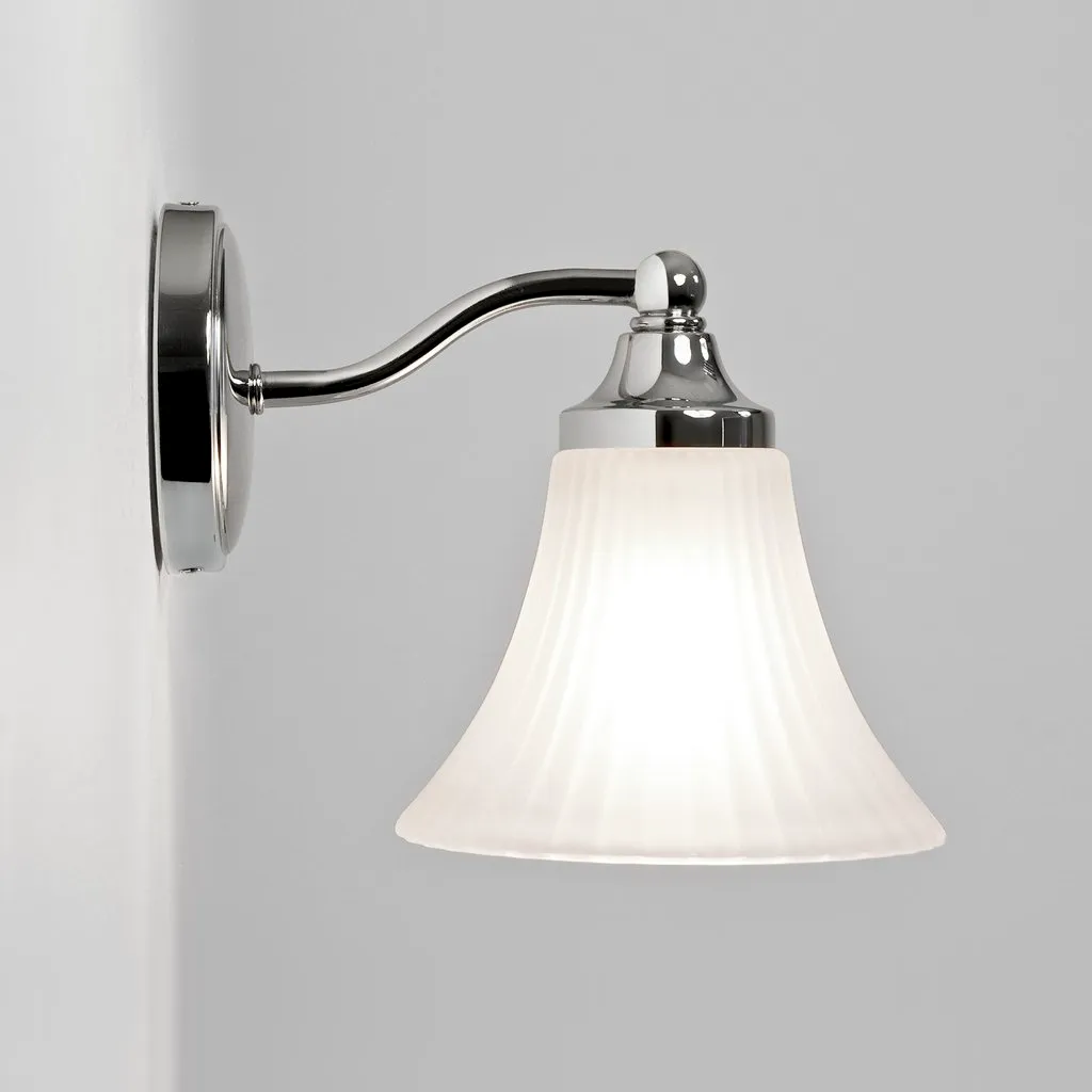 Applique Murale Anti-Humidité Salle de Bain G9 Chrome Verre Finition Inox