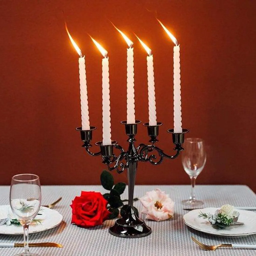 Chandelier aluminium stable et design noir pour éviter coulures cire