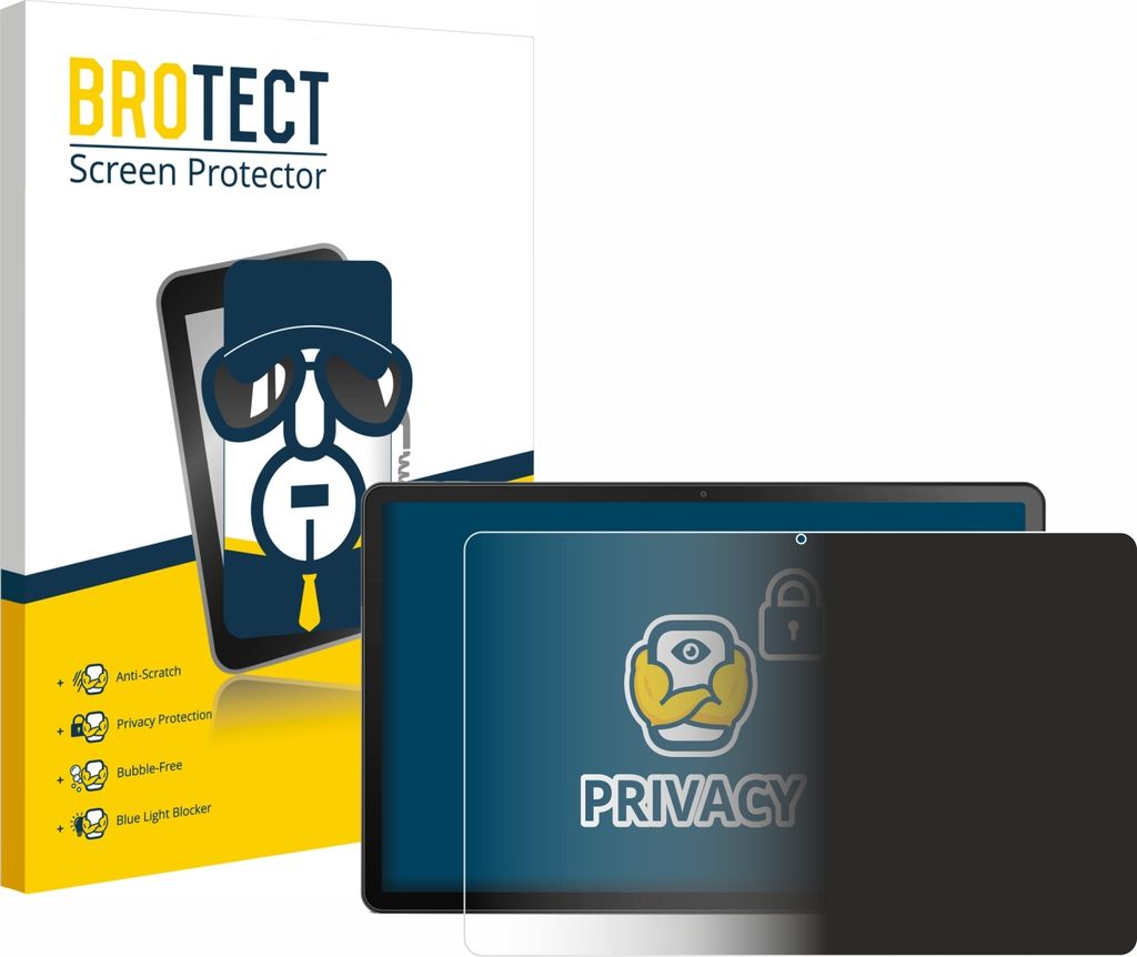 BROTECT Sichtschutzfolie für Lenovo Tab M10 Plus (3. Gen.) Anti-Spy Privacy Sichtschutz Blickschutz Folie Blaulicht-Schutz