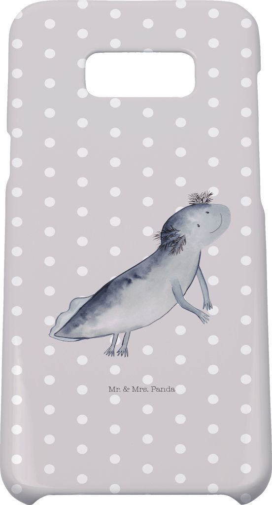 Mr. & Mrs. Panda Samsung Galaxy S8 plus Handyhülle Axolotl Schwimmen - Grau Pastell - Geschenk, Optimistisch, Problem, Lurch, Hülle, Handy, glüc...