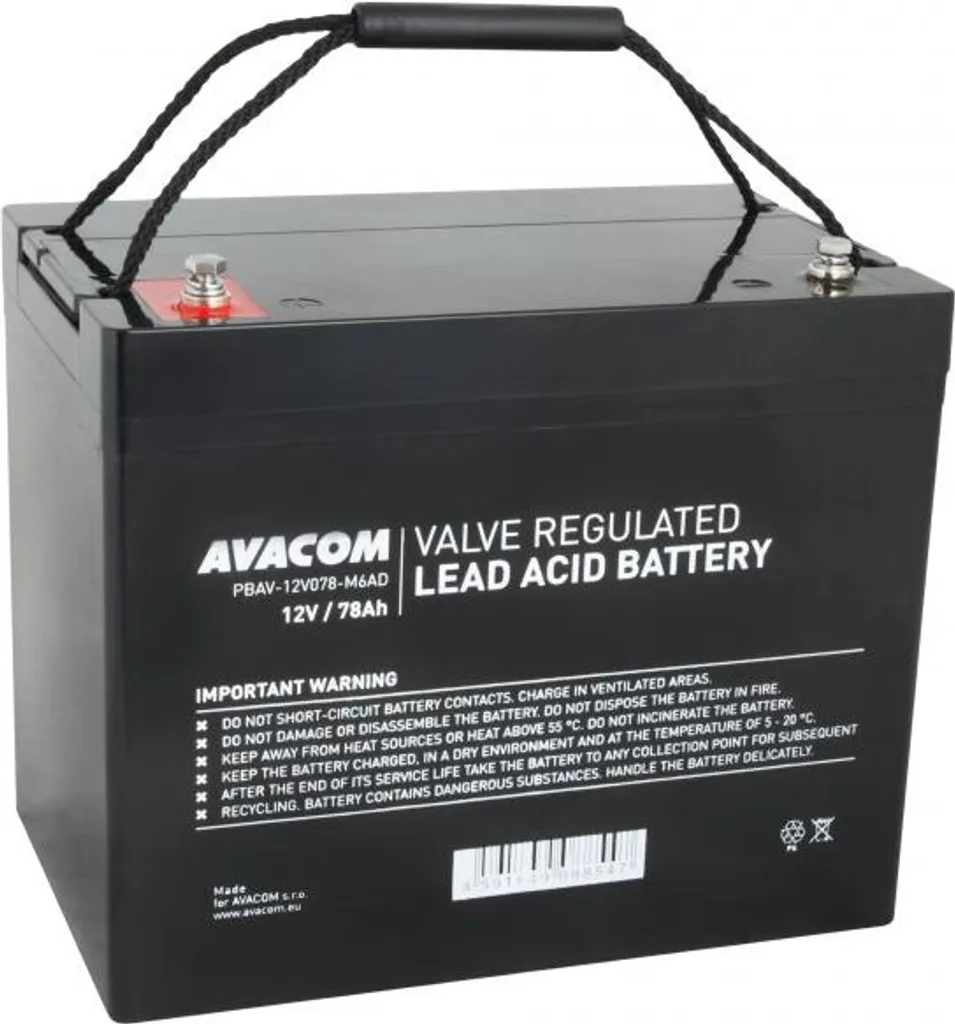 Batterie à Décharge Profonde 12V 78Ah pour Stockage Solaire et Marine