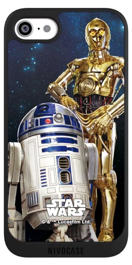 NIVOCASE Handyhülle für Apple iPhone SE (2022) Hülle NIVOpure Case Schwarz Star Wars Weltall R2D2