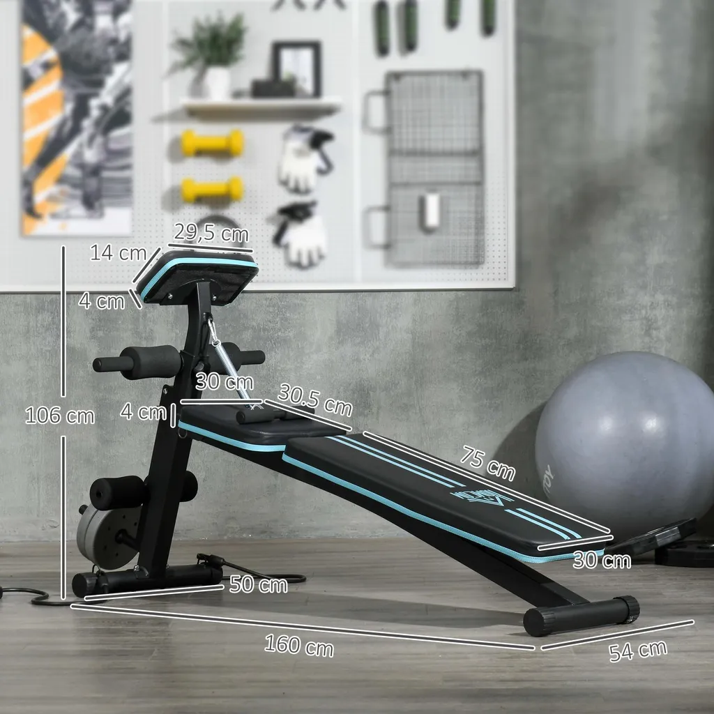 Banc de musculation pliable en acier avec dossier réglable multi-positions - 5