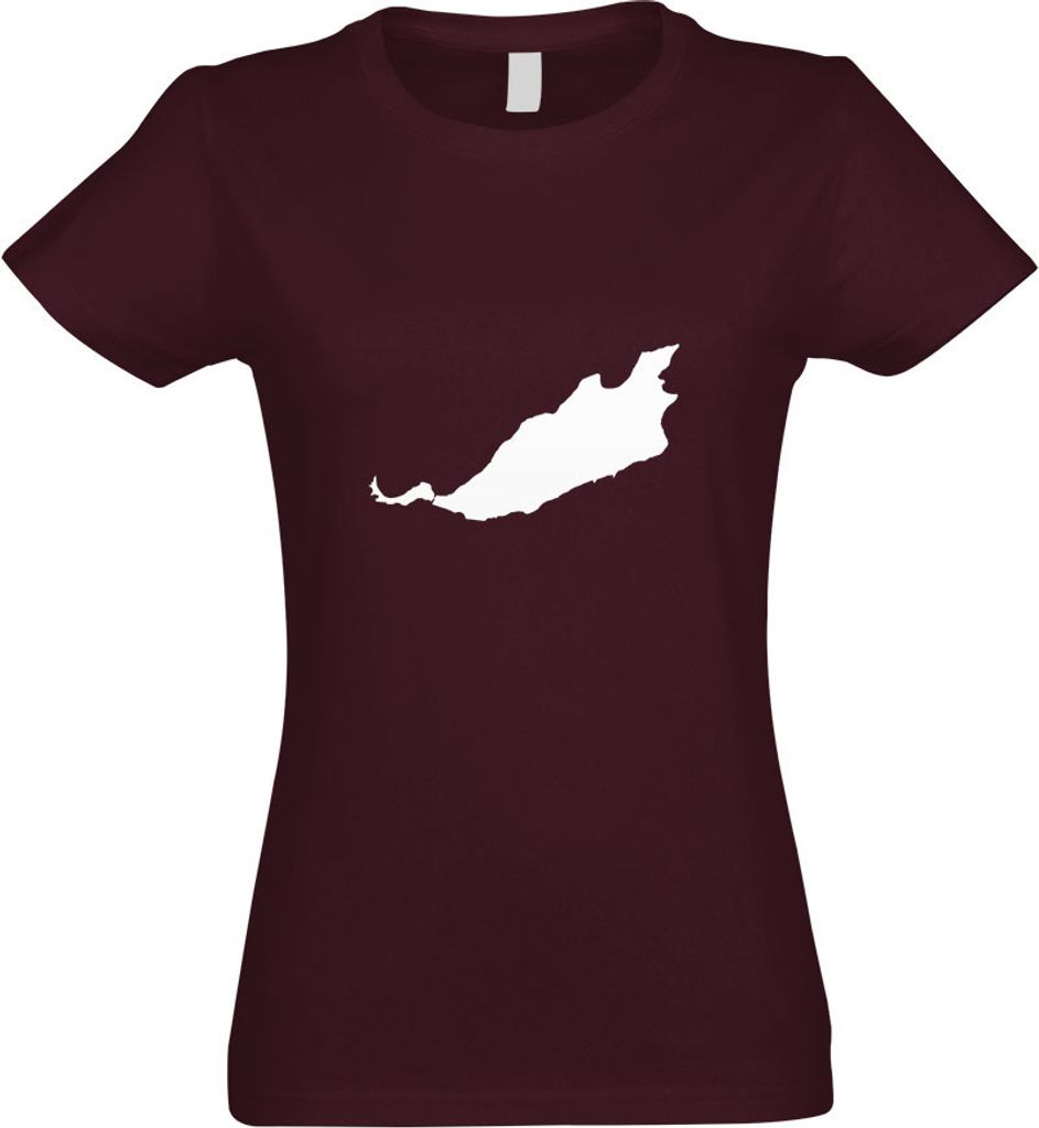 Kiwistar - T-Shirt tailliert - Damen - Burgund - Deutschland Binneninsel Reichenau - mit Motiv Bedruckt - Funshirt Design - Sport - Freizeit - Dame...