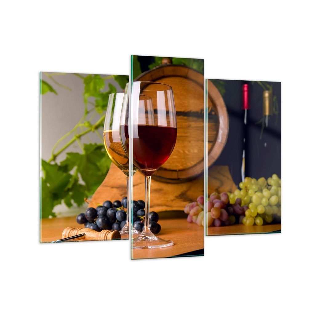 Bilder auf glas - Alkohol Fass trinken Flasche - 130x100cm - Glasbilder - Wandbilder - Kunstdruck - zum Aufhängen bereit - Wanddekoration aus Glas...