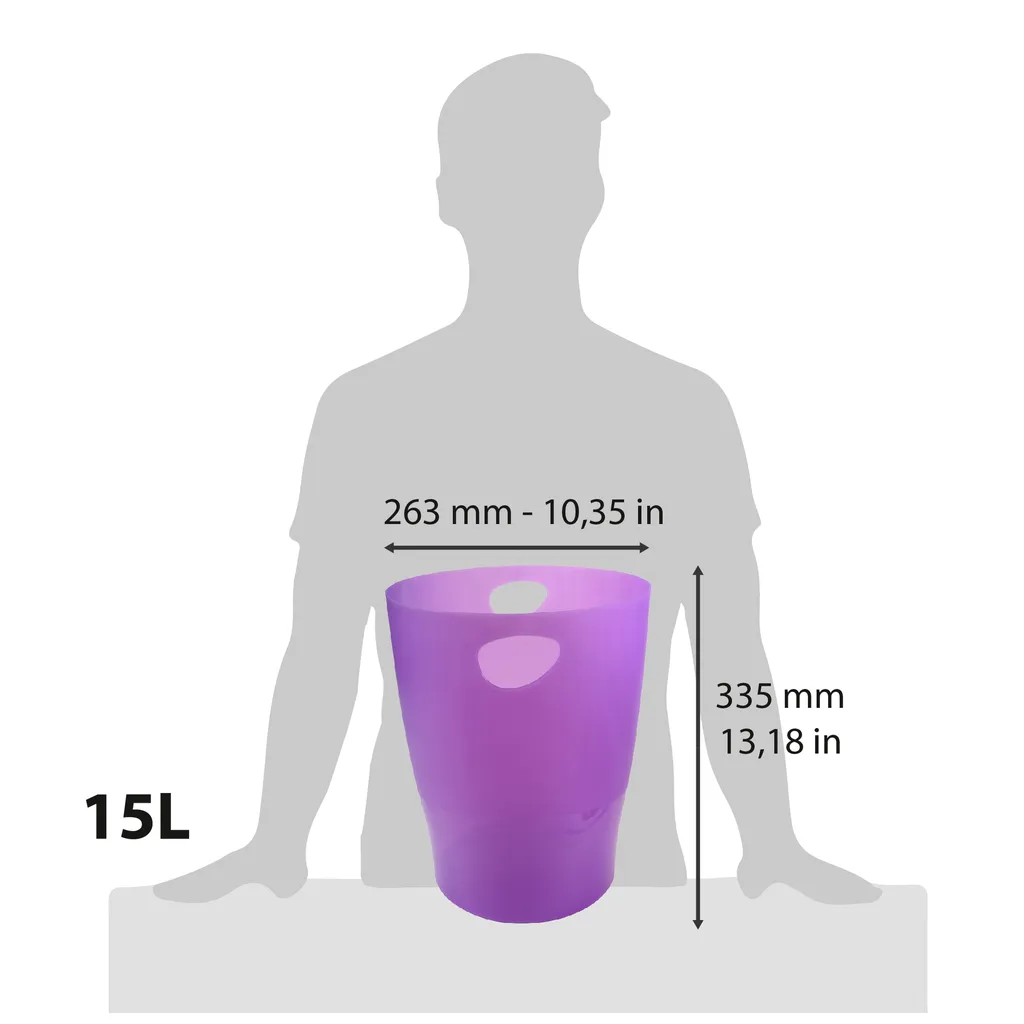 Exacompta 8x Corbeille à papier Ecobin Violet 45319D - Bureau Écologique