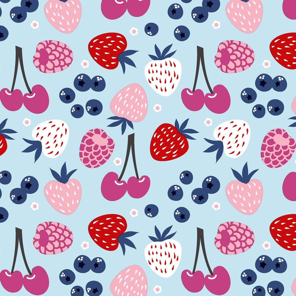 20 Servietten Berries Sundae - Beerenmix auf hellblau Produktbild 