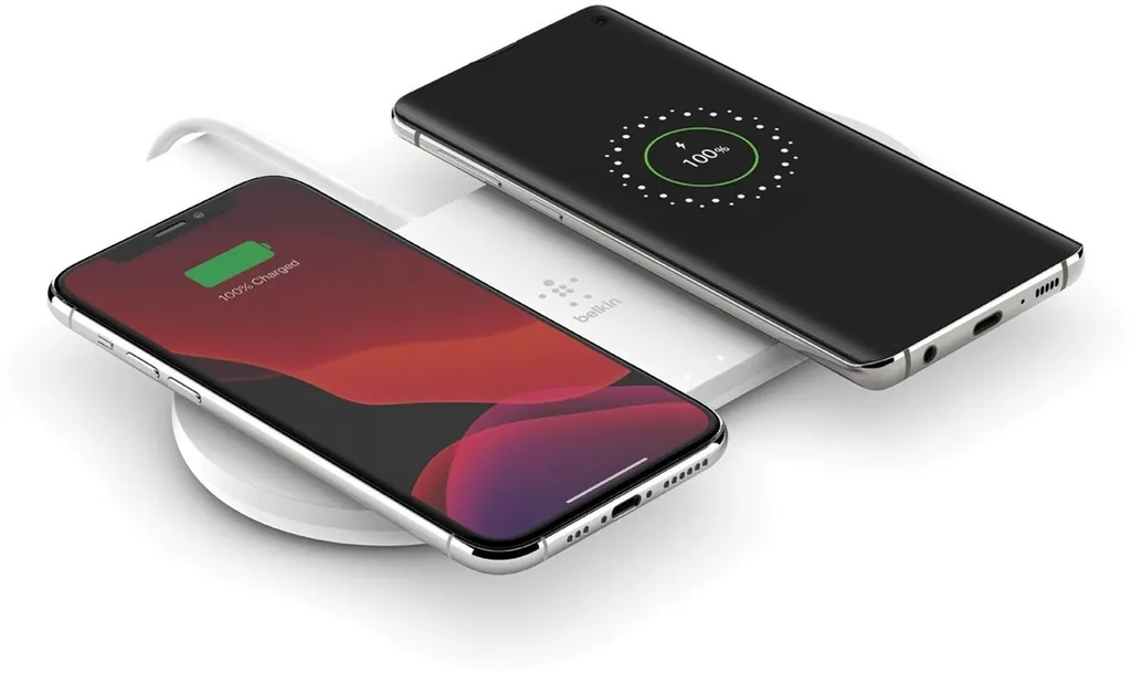 Chargeur Induction Rapide 2x15W Belkin BOOST Charge Blanc Antidérapant
