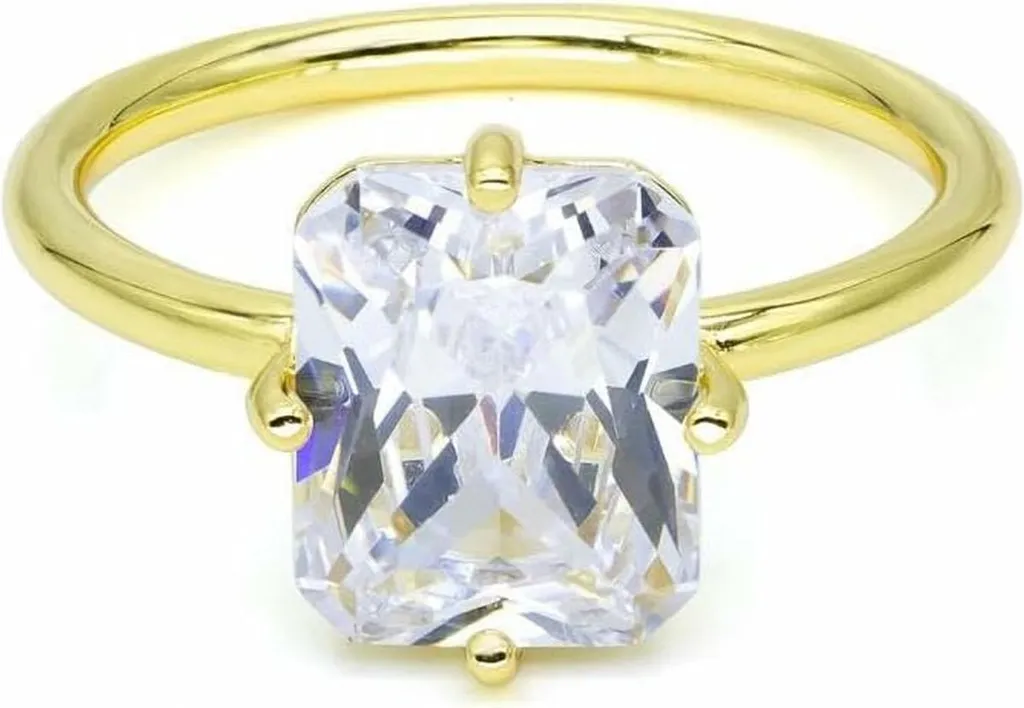 New Bling Anello Argento 925 Rettangolo 10x8 Zirconi Misura 54