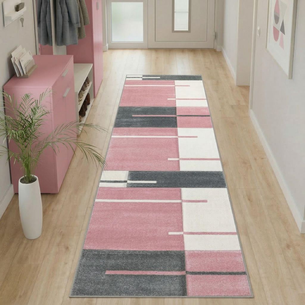 Carpetsale24 Designer Wohnzimmer Teppich Modern Weicher Kurzflor Teppich Konturenschnitt Pflegeleicht, Grösse: 80x300 cm