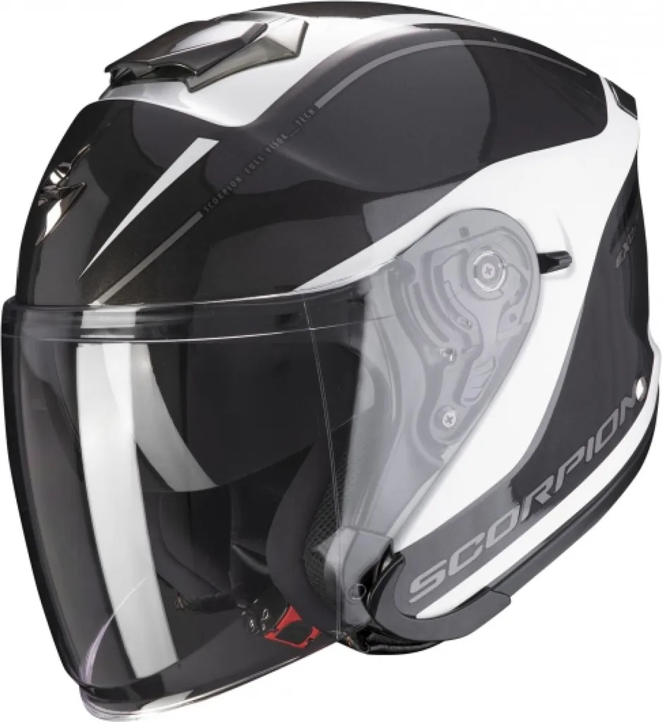 Casque Moto Ouvert Scorpion EXO-S1 Shadow Blanc Léger et Confortable S