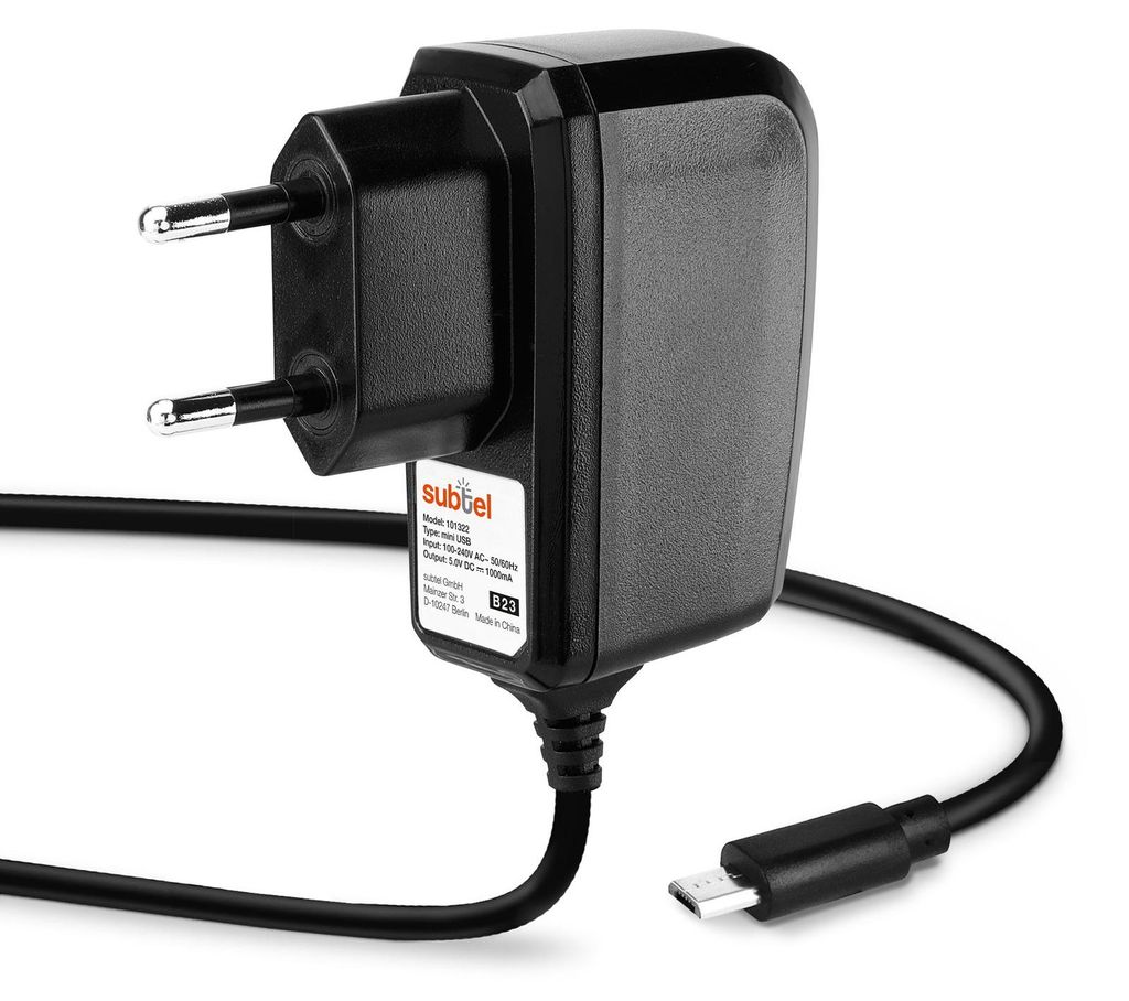 subtel Chargeur téléphone Micro USB 5V 1A / 1000mA 1.1m Image du produit 