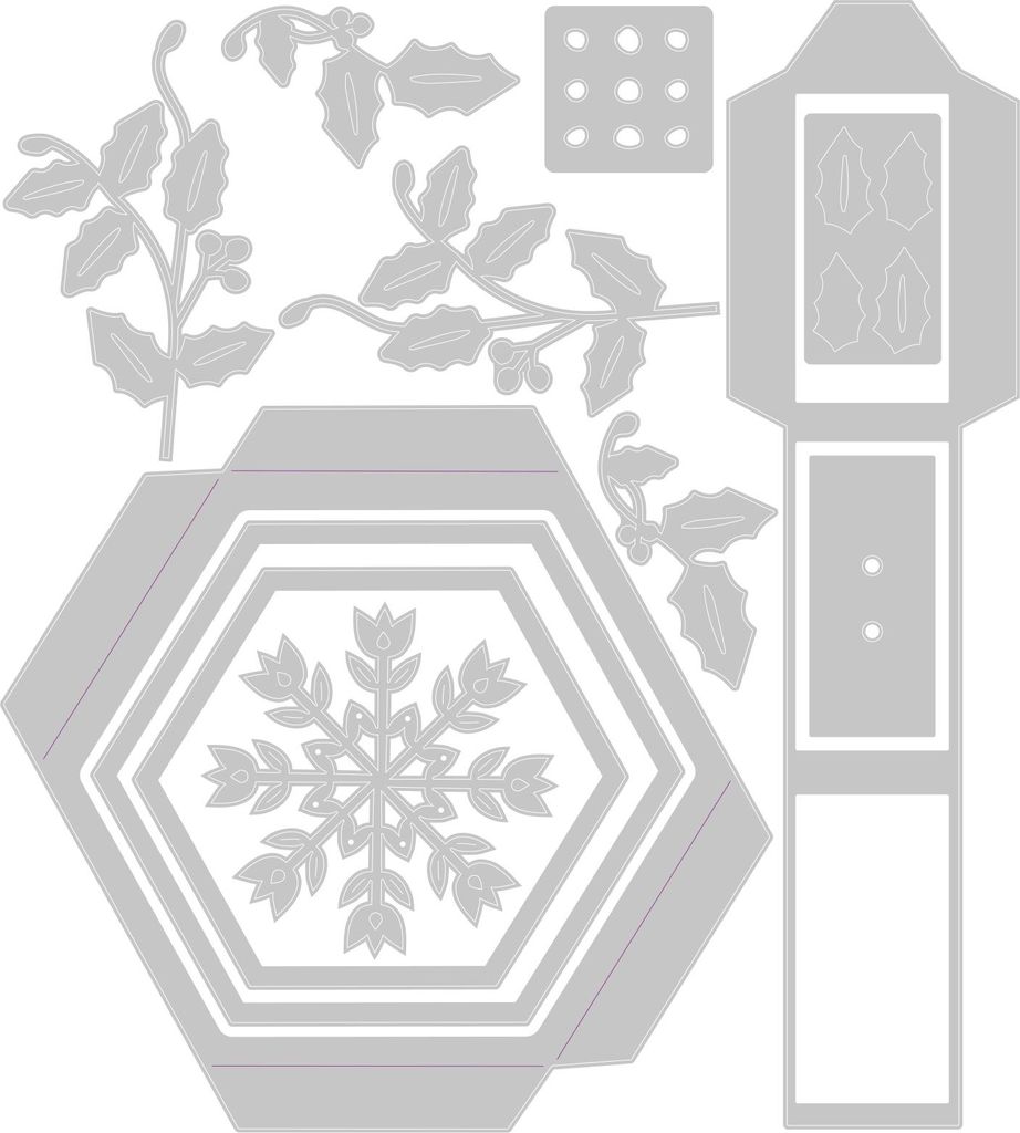 Sizzix Thinlits Stanzschablone Hanging Ornament Box by Catherine Pooler 12 Teile