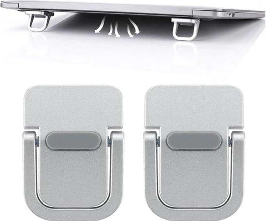 Support ordinateur portable pour télétravail en métal argenté inclinable