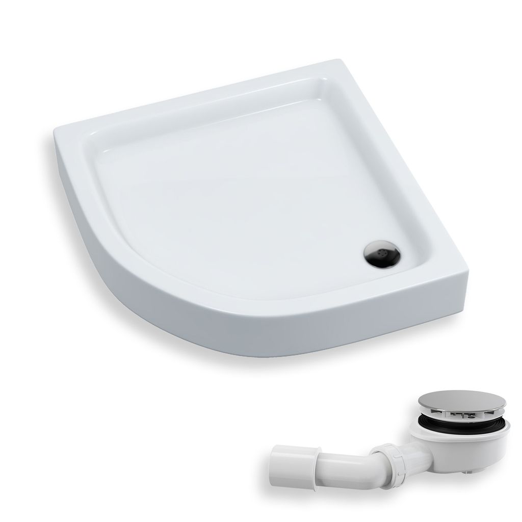 Duschwanne Viertelkreis 90x90x17 Sanitäracryl Duschtasse Produktbild 